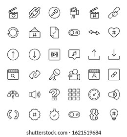 Sign icon set. Collection of high quality outline web pictograms in modern flat style. Black sign symbol for web design and mobile app on white background. Line logo EPS10