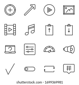 Zeichnen Sie Symbol-Set. Kollektion hochwertiger Umrisspiktogramme im modernen Flachstil. Schwarzes Symbol für Webdesign und mobile App auf weißem Hintergrund. Linienlogo EPS10