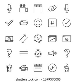 Juego de iconos de signo. Colección de pictogramas web de alta calidad en estilo plano moderno. Símbolo de signo negro para diseño web y aplicación móvil sobre fondo blanco. Logo de línea EPS10