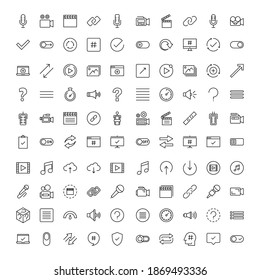 Sign icon set. Collection of high quality outline web pictograms in modern flat style. Black sign symbol for web design and mobile app on white background. Line logo EPS10