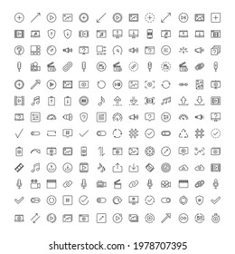 Sign icon set. Collection of high quality outline web pictograms in modern flat style. Black sign symbol for web design and mobile app on white background. Line logo EPS10