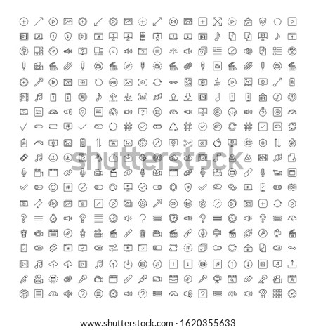 Sign icon set. Collection of high quality outline web pictograms in modern flat style. Black sign symbol for web design and mobile app on white background. Line logo EPS10
