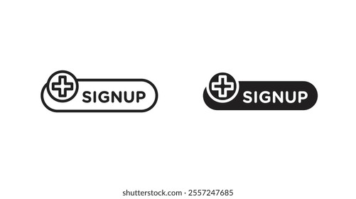 Sign up Icon set. vector illustration set