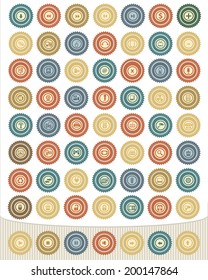 Sign icon set,Retro button