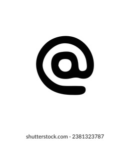 At sign. At icon. Simple style mailing company poster background symbol. Mailing brand logo design element. t-shirt printing. Vector for sticker.