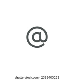 At sign. At icon. Simple style mailing company poster background symbol. Mailing brand logo design element. t-shirt printing. Vector for sticker.