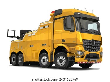 sign icon symbol logo yellow tow car crane pick up art side view road 3d auto design vector template white daf iveco volvo renault scania hino isolated element safety warning crane loader mover