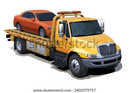 sign icon symbol logo yellow tow car crane pick up art sedan towing auto road 3d auto design vector lorry template realistic crane isolated element safety help volvo warning crane loader mover