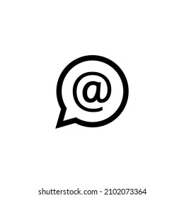 at sign icon symbol. mail at sign symbol vector isolated on white background