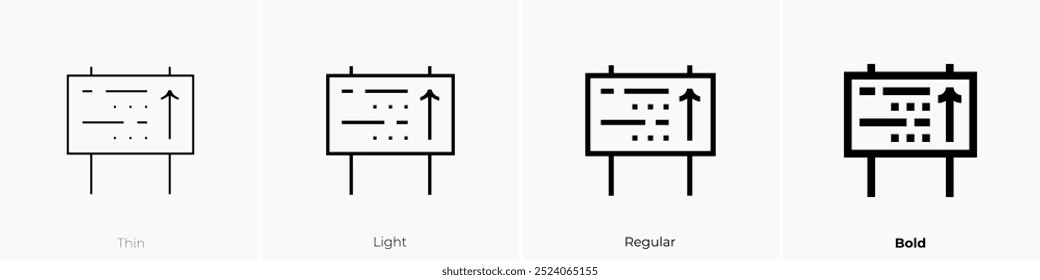 sign icon. Thin, Light Regular And Bold style design isolated on white background