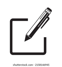 Vector de icono de registro. Editar vector de icono. Icono de lápiz.