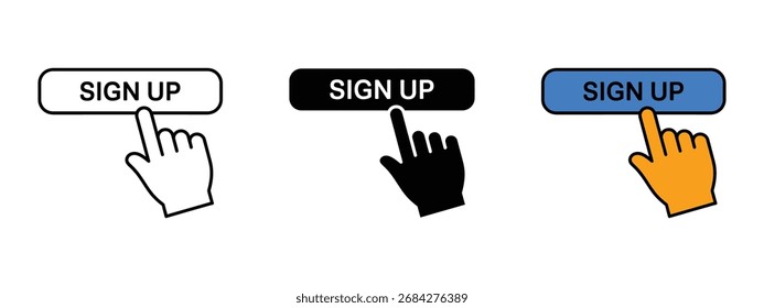 Vector de icono de Registrarse. Únase a la comunidad en línea o acceda a un nuevo símbolo de servicio. Ilustración vectorial.