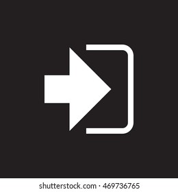 Sign in icon vector, log in solid logo illustration, pictogram isolated on black