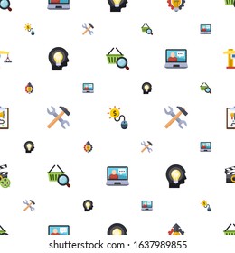 sign icons pattern seamless. Included editable flat Marketing research, Pay per click, Innovation business, Creative people, tools, eCommerce solutions icons. sign icons for web and mobile.