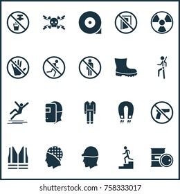 Sign Icons Set With Do Not Enter, Slippery, Repair And Other Lifesaver Elements. Isolated Vector Illustration Sign Icons.