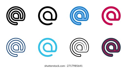 En los iconos de signo se establece la colección de varios estilos. Trazo editable 
