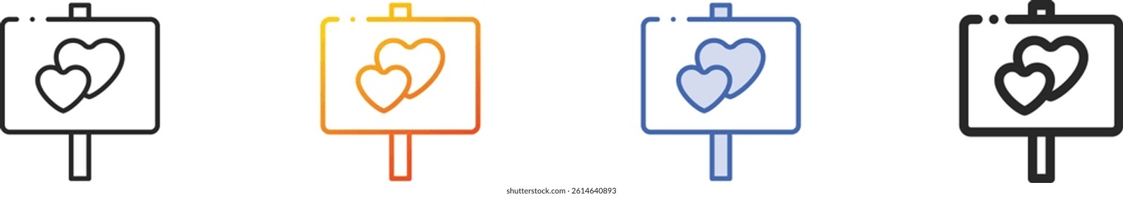 sign icon.Thin Linear, Gradient, Blue Stroke and bold Style Design Isolated On White Background