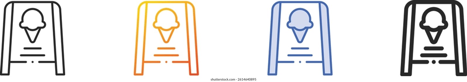 sign icon.Thin Linear, Gradient, Blue Stroke and bold Style Design Isolated On White Background