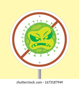 Sign Illustration of Stop Corona Virus or Covid-19 spreading