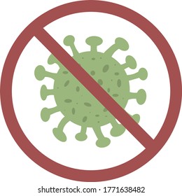 sign illustration vector logo design stop coronavirus COVID-19 virus infection in red circle sticker