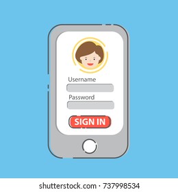 sign in, illustration background