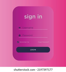 inicio de sesión, pantalla de inicio de sesión, diseño de plantilla de vector