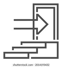 Sign in, square line vector icon