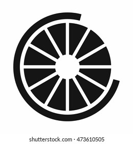 Sign incomplete download icon in simple style isolated on white background. Loading symbol