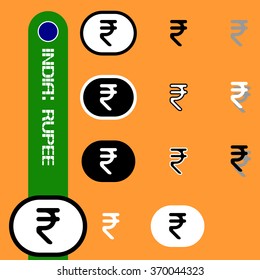 Sign Indian rupee.
Graphical representation of the currency symbol, simple, symbolic image.