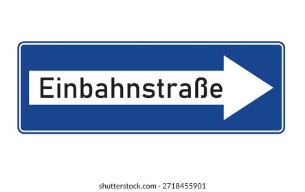 Una señal de la Einbahnstraße indica una calle de un solo sentido donde el tráfico puede moverse en una sola dirección designada. Ayuda a regular el flujo de tráfico, reducir la congestión y mejorar la seguridad vial. Este letrero se usa comúnmente en calles urbanas y carreteras estrechas para evitar movimientos de tráfico opuestos.