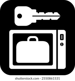 The sign indicating the location of coin lockers