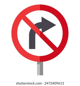 Una señal que indica que no hay vuelta a la izquierda con una flecha dentro de una forma circular roja