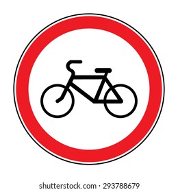 Sign indicating prohibition of passing bicycle rules. Symbol of No Bicycle Sign. Vector road sign 'no bicycle' or 'bicycle is not allowed'. No bikes allowed sign