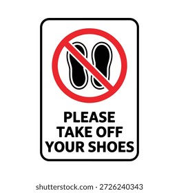 Letrero que indica que debe quitarse los zapatos antes de entrar