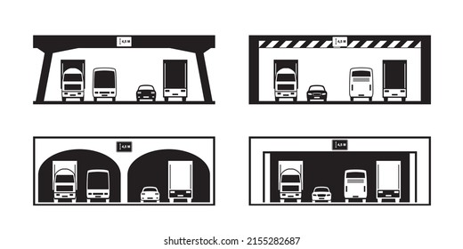 Sign indicating underpass clearance height on road – vector illustration