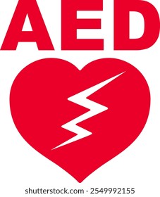Das Zeichen, das angibt, wo sich die AEDs befinden