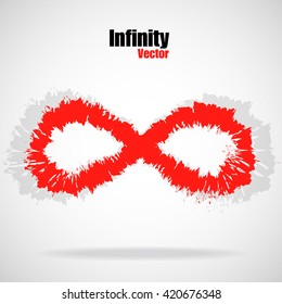 Sign infinity with brush, vector illustration