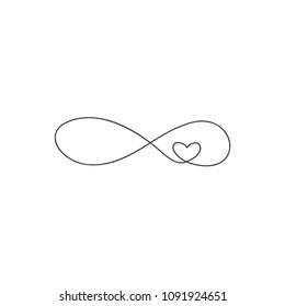 sign of infinity and heart icon. Element of wedding for mobile concept and web apps illustration. Thin line icon for website design and development, app development. Premium icon on white background
