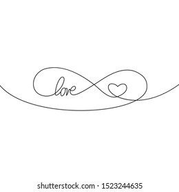 Sign of infinity and heart and text love icon. Element of wedding for mobile concept and web apps illustration. Thin line icon for website design and development, app development. Premium icon on