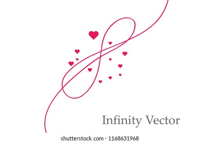 sign of infinity and hearts icon. Element of wedding for mobile concept and web apps illustration. Thin line icon for website design and development, app development. Premium icon on white background