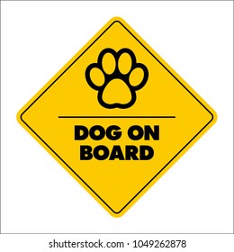 Sign with inscription dog on board concept with paw print