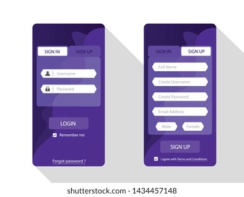 sign in and sign up interface. vector illustration