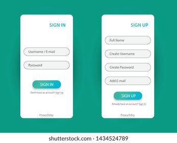 sign in and sign up interface.vector illustration