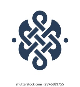 Sign of interweaving of the Celtic pattern. Viking Interweaving Sign