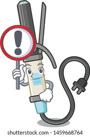 With sign iron curling isolated in the mascot