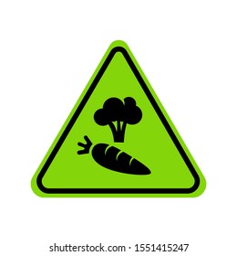 sign isolated on white background. vegan food warning symbol simple, flat vector illustration