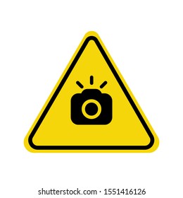 sign isolated on white background. take a photo warning symbol simple, flat vector illustration