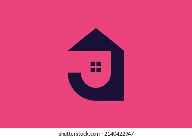 Sign J house logo Design. Letter J home logo design vector. Abstract logo design for real estate company business.