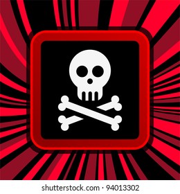 sign of jolly roger on curly background