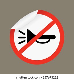 Sign For Keep Quiet or No Party Sign, on gray background - Vector.